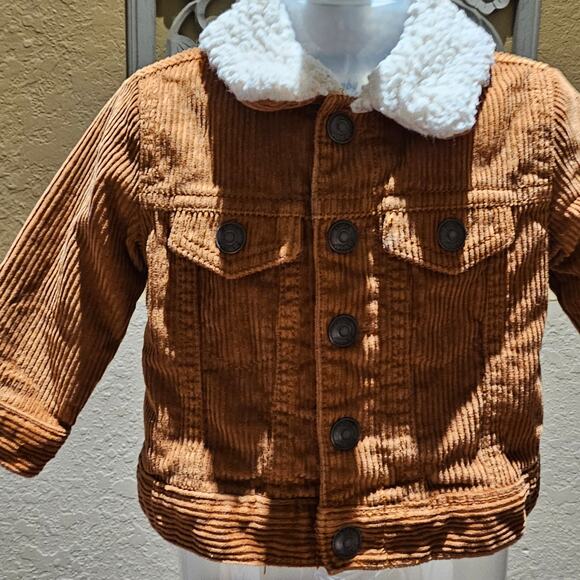 OshKosh B’Gosh Baby Jacket 3M Brown Corduroy Sherpa Lined Collar Cozy Winter - Picture 10 of 11